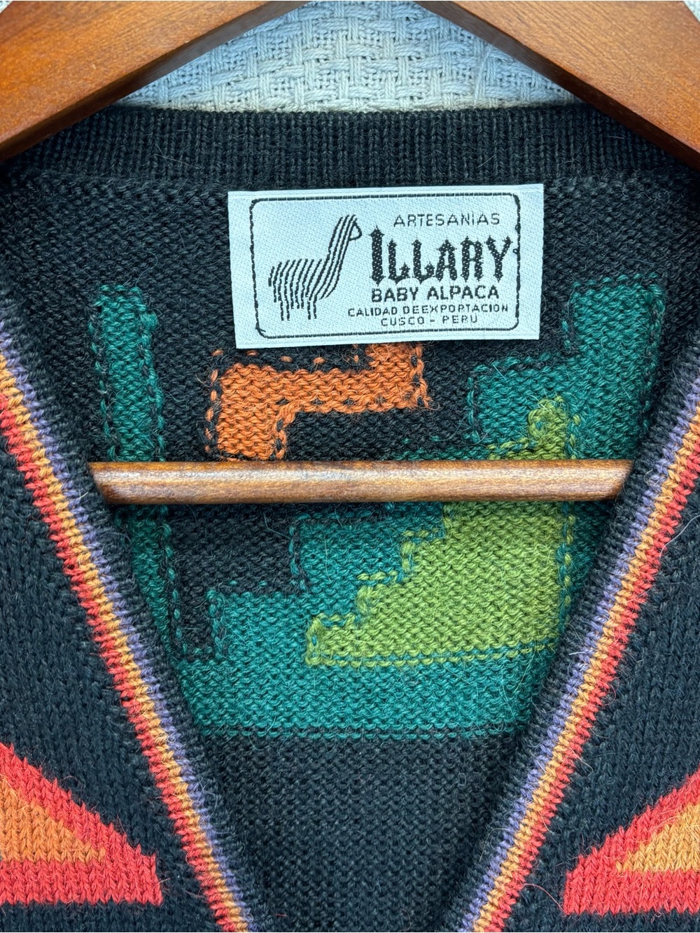 Vintage Illary Baby Alpaca Vest Women Med Southwest Colorful Boho Festival HTF - Picture 5 of 10